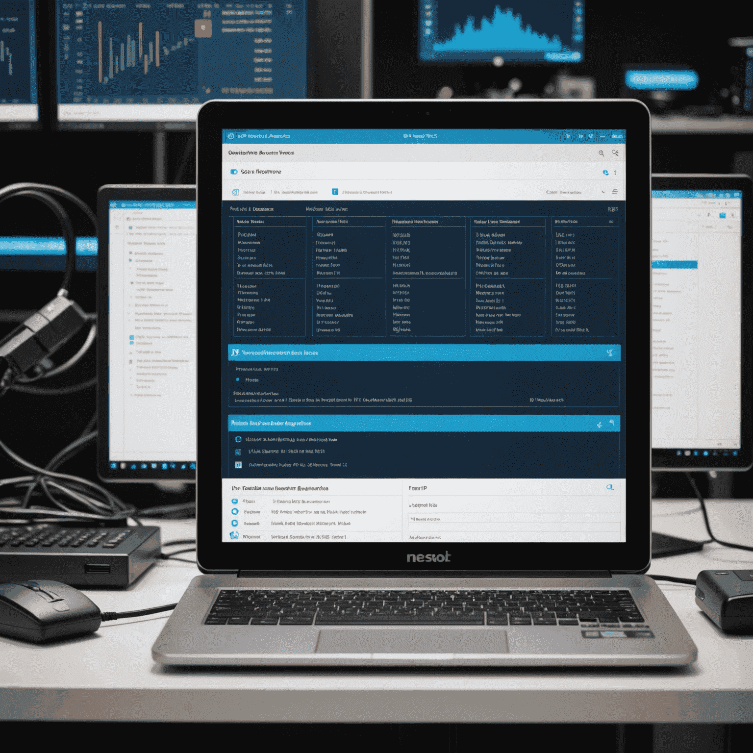 Interface d'Advanced IP Scanner montrant une liste de périphériques réseau détectés, avec des informations telles que l'adresse IP, le nom d'hôte et le fabricant